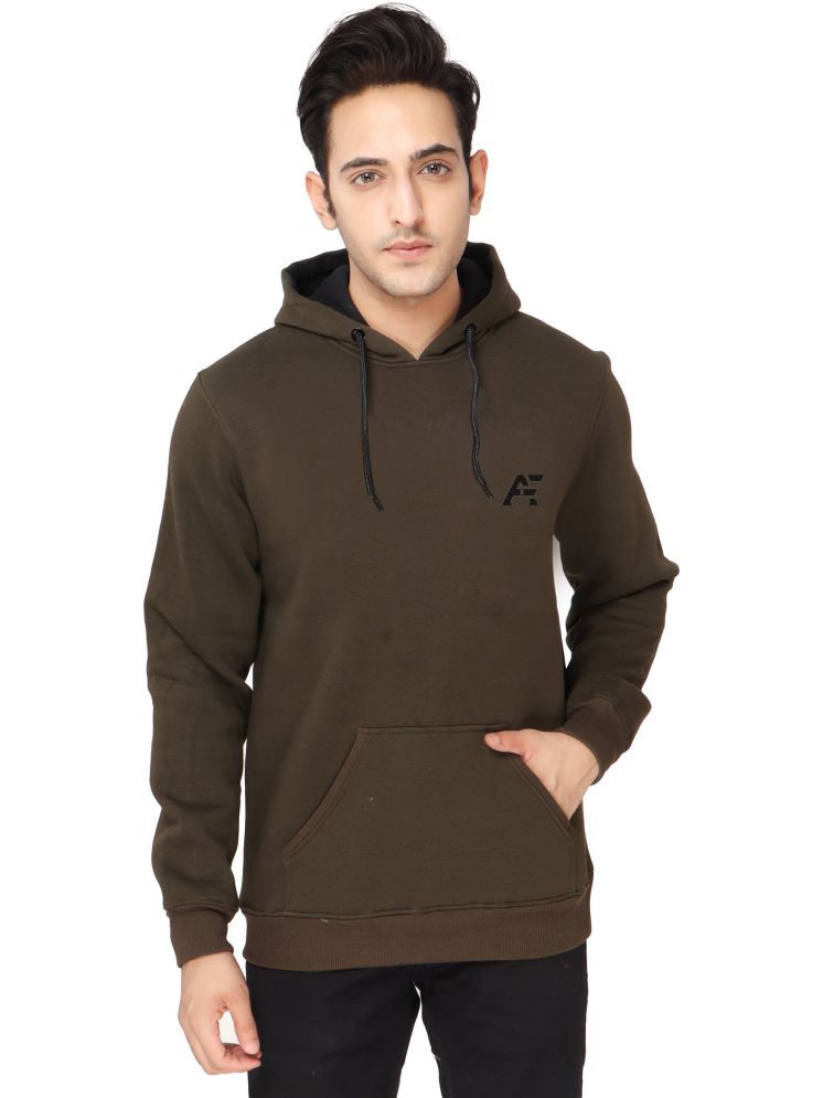     			AZF Fleece Hooded Men's Sweatshirt - Olive ( Pack of 1 )