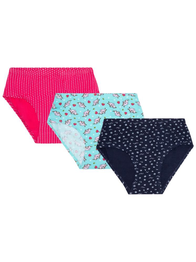     			Bodycare Pack of 3 Cotton Blend Panties For Girls ( Multicolor )