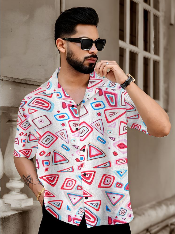     			Bombay Begum Poly Cotton Regular Fit Printed Half Sleeves Men's Casual Shirt - Red ( Pack of 1 )