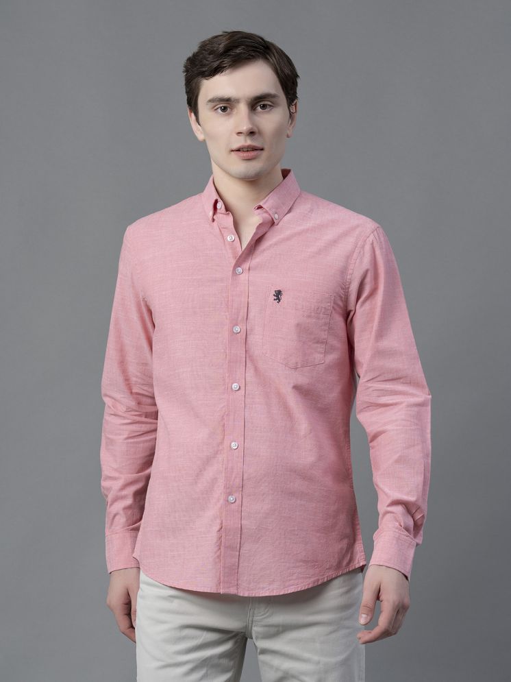     			Red Tape 100% Cotton Regular Fit Solids Full Sleeves Men's Casual Shirt - Pink ( Pack of 1 )