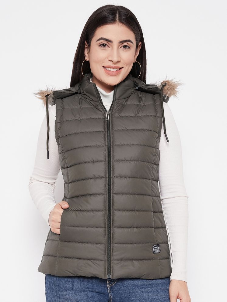     			VERO MODERNO - Polyester Green Quilted/Padded Jackets