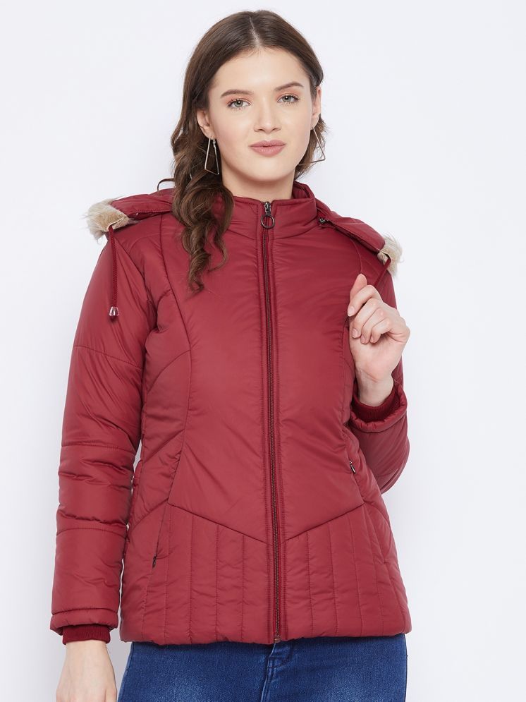     			VERO MODERNO - Polyester Maroon Puffer