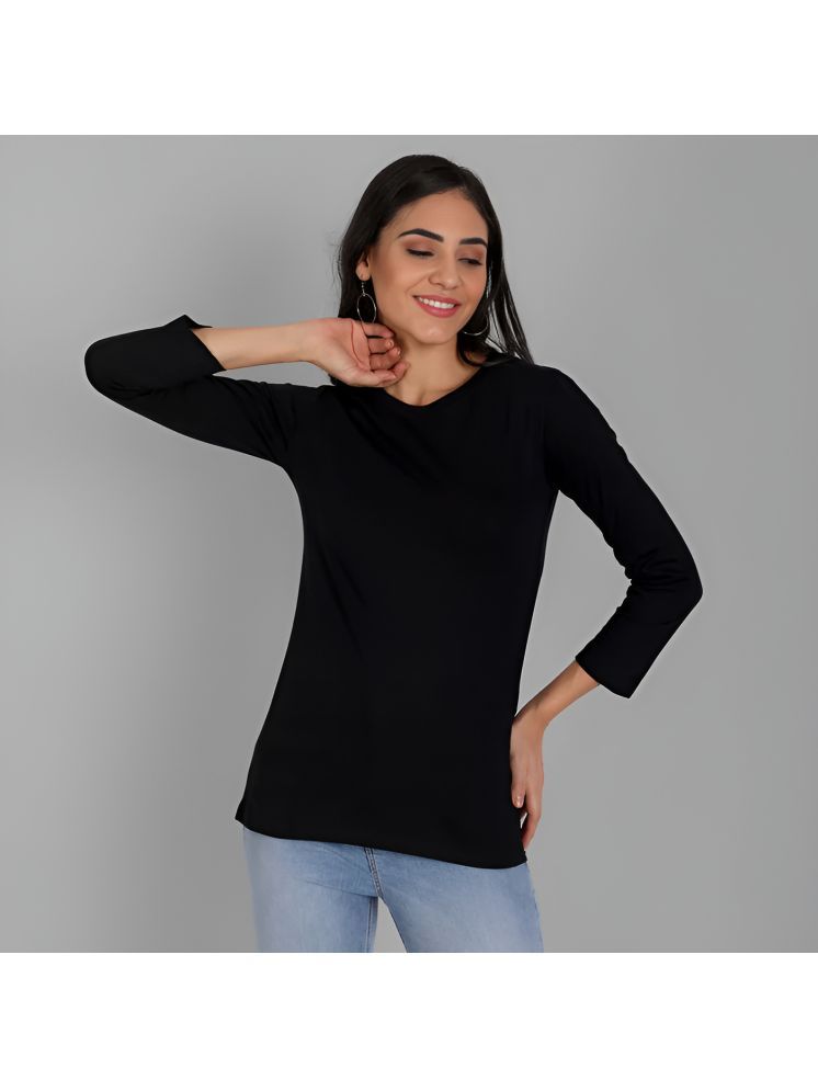     			curvy comfort Black Cotton Blend Regular Fit Women's T-Shirt ( Pack of 1 )