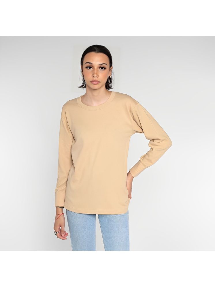     			plusperfaction Camel Cotton Blend Regular Fit Women's T-Shirt ( Pack of 1 )