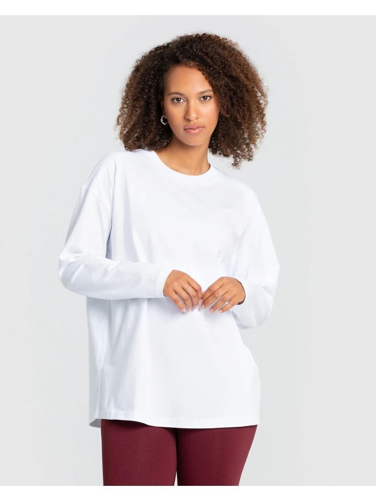     			plusperfaction White Cotton Blend Regular Fit Women's T-Shirt ( Pack of 1 )