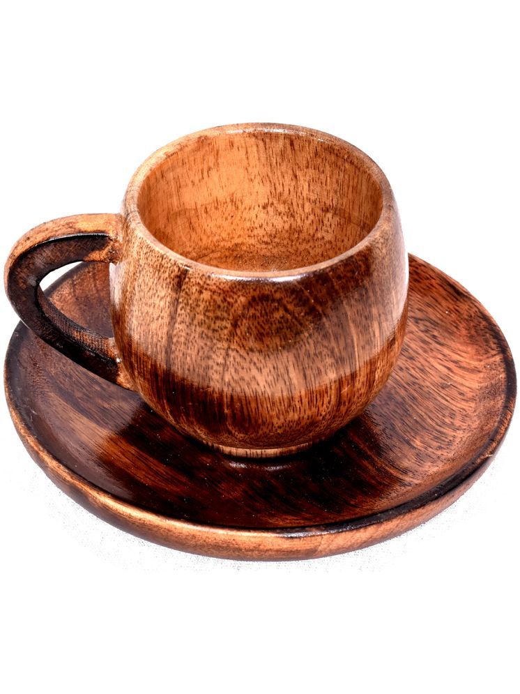     			Cirise Wooden Cup Plate Solid Wood Tea Cup 150 ml ( Pack of 1 )