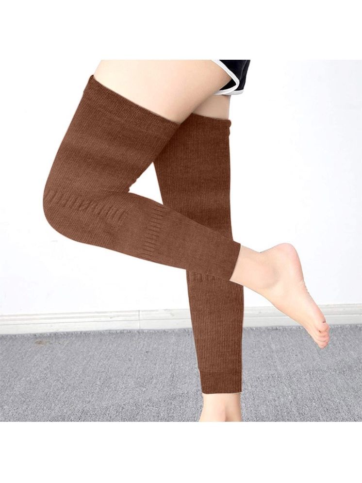     			Infispace Pack of 1 Woollen Women's Solid Leg Warmer ( Brown )