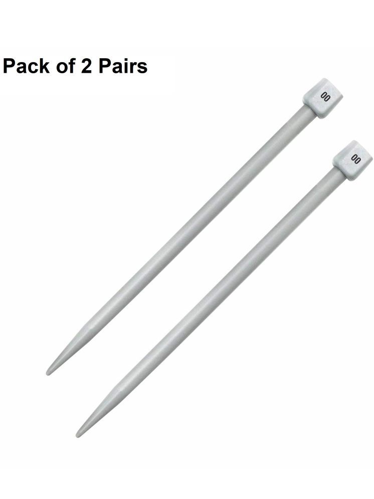     			Jyoti Knitting Pin - Plastic (2 Pairs of Flat Knob of 12 Inches / 30cm of Size 00), Crafting Knitting Weaving Pins, Round Blunt Yarn Needles, Used for Sweaters, Scarves, and Woolen Fabrics - Pack of 2 Pairs