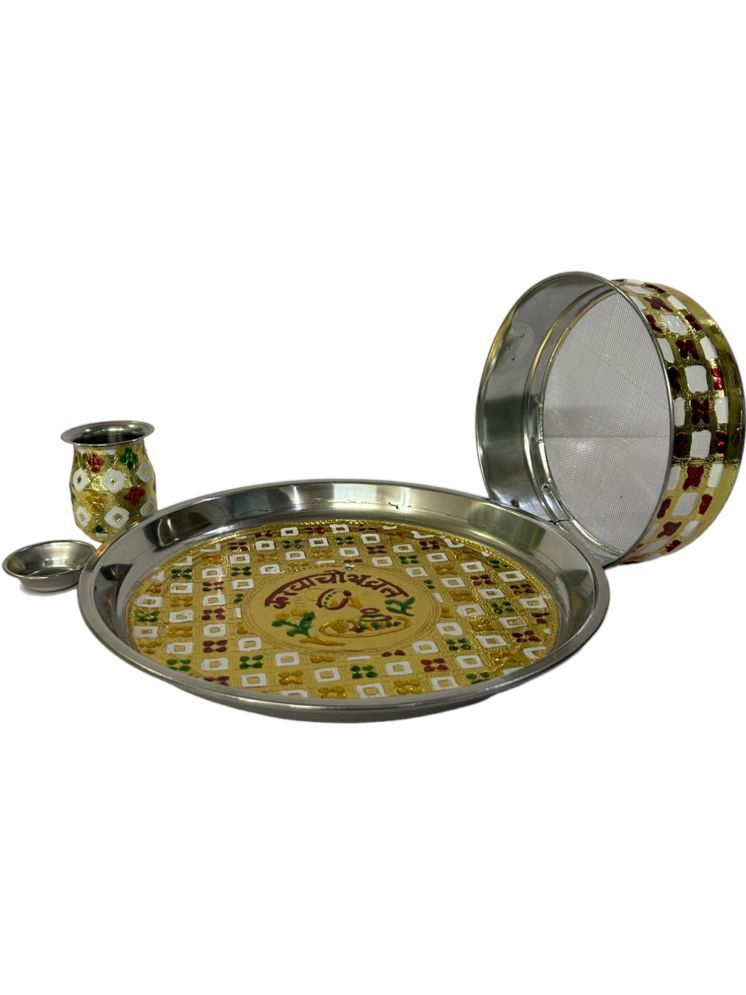     			Karwa Chauth Pooja Thali Set | Stainless Steel Thali Set