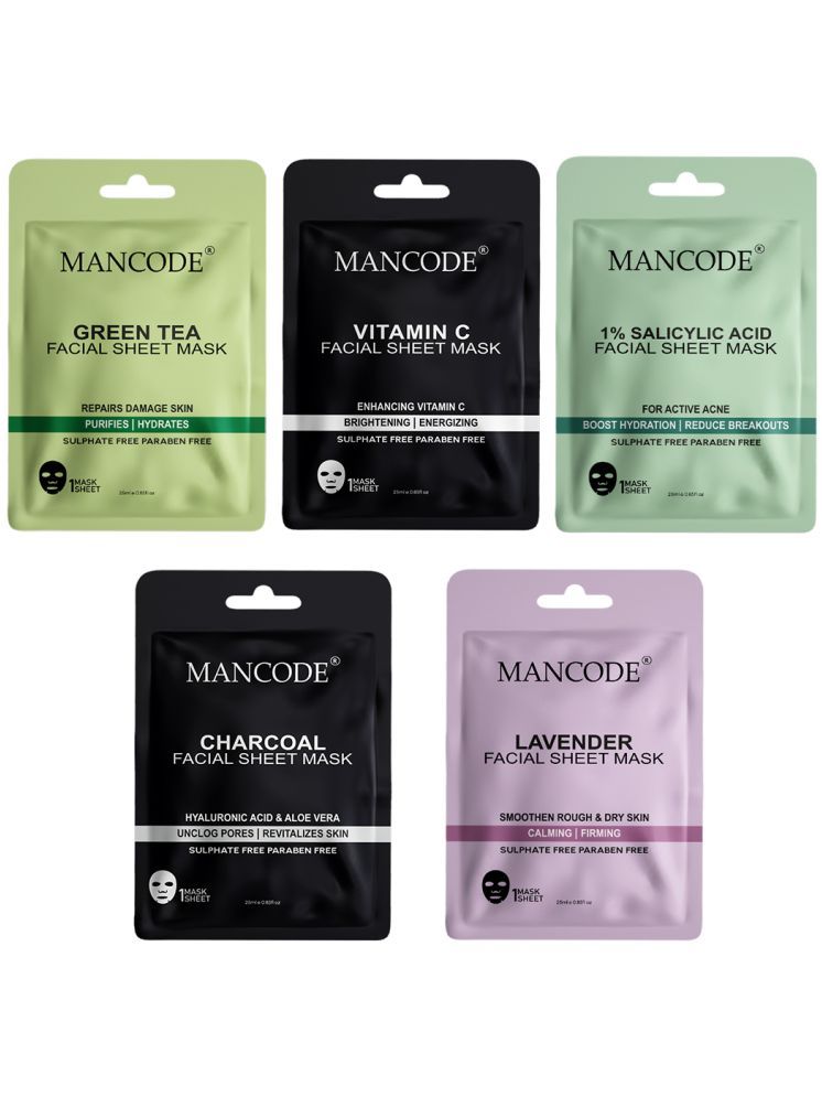     			Mancode - Skin Hydrating Sheet Mask for All Skin Type ( Pack of 5 )