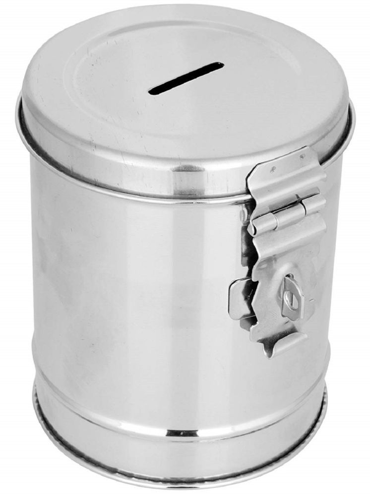     			Mannat Stainless Steel Silver Piggy Bank ( Pack of 1 )