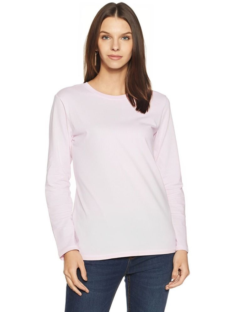     			PLUS PARADISE Pink Cotton Blend Regular Fit Women's T-Shirt ( Pack of 1 )