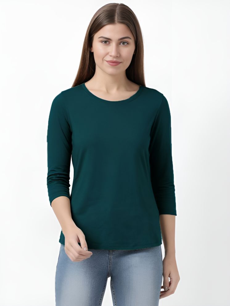     			PPTHEFASHIONHUB Green Cotton Blend Regular Fit Women's T-Shirt ( Pack of 1 )