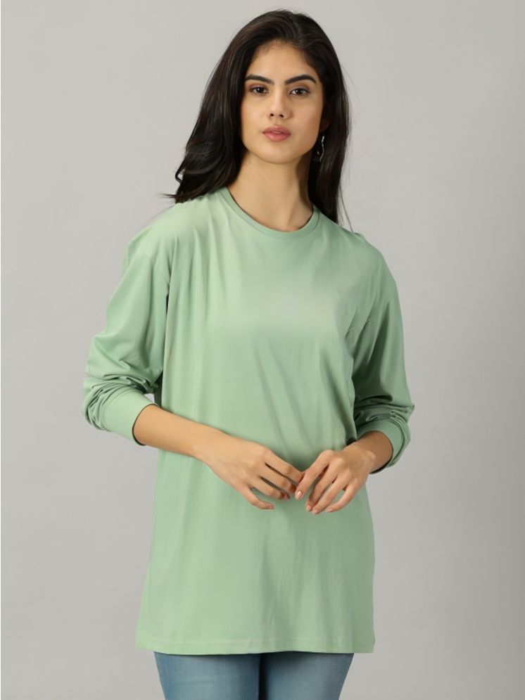     			PPTHEFASHIONHUB Mint Green Cotton Blend Regular Fit Women's T-Shirt ( Pack of 1 )