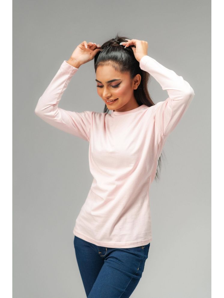     			PPTHEFASHIONHUB Pink Cotton Blend Regular Fit Women's T-Shirt ( Pack of 1 )