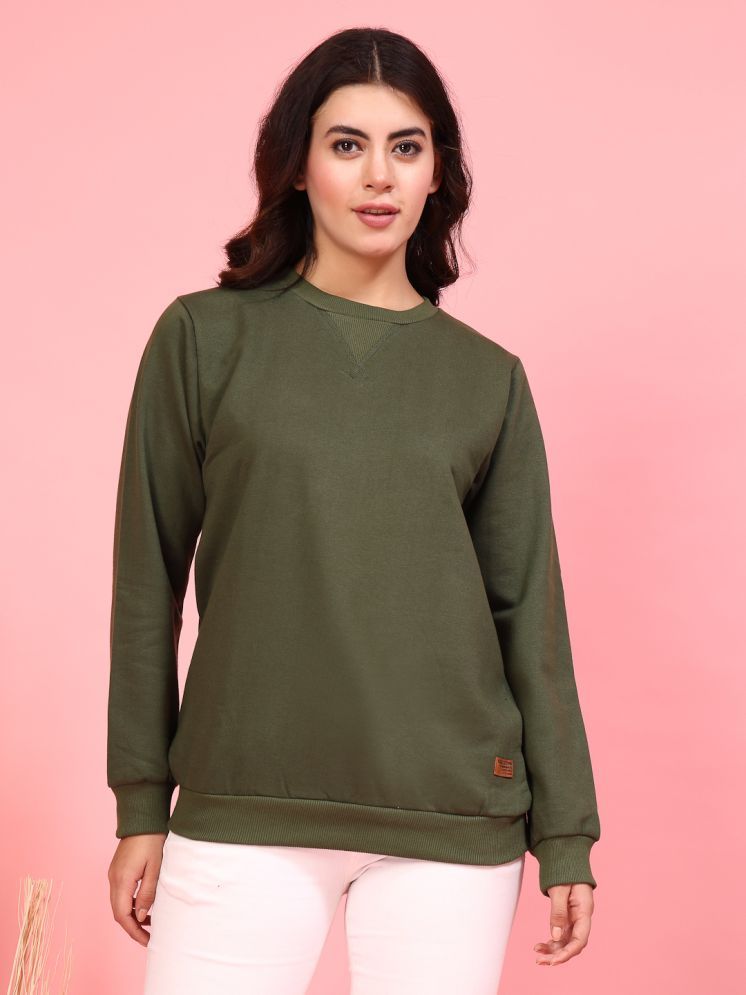     			Rigo Fleece Women's Non Zippered Sweatshirt ( Olive )