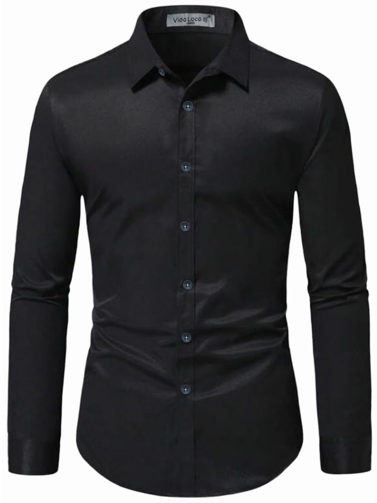     			Vida Loca Cotton Blend Slim Fit Solids Full Sleeves Men's Casual Shirt - Black ( Pack of 1 )