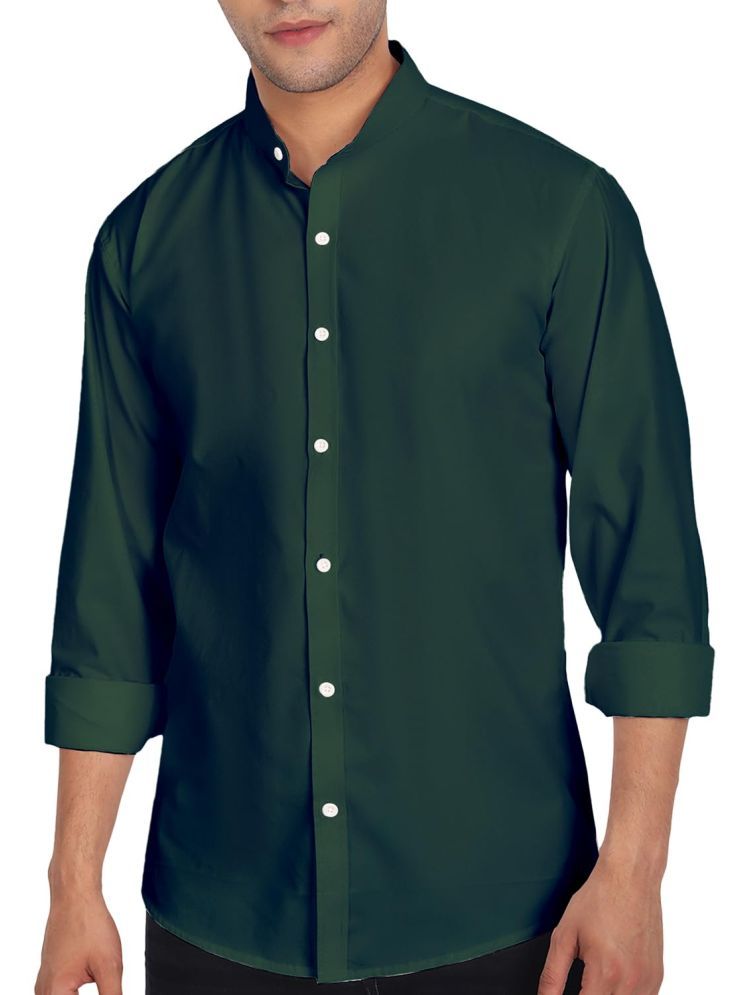     			Vida Loca Cotton Blend Slim Fit Solids Full Sleeves Men's Casual Shirt - Green ( Pack of 1 )