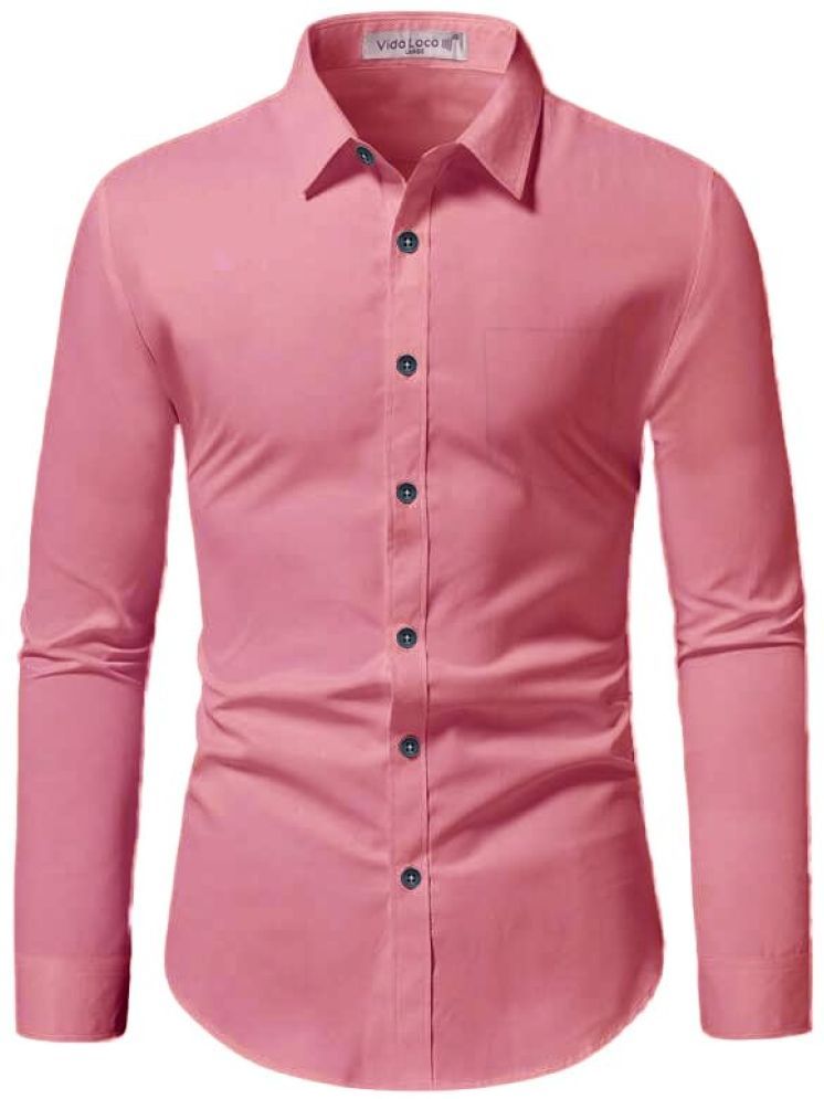     			Vida Loca Cotton Blend Slim Fit Solids Full Sleeves Men's Casual Shirt - Peach ( Pack of 1 )