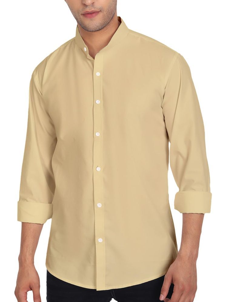     			Vida Loca Cotton Blend Slim Fit Solids Full Sleeves Men's Casual Shirt - Beige ( Pack of 1 )