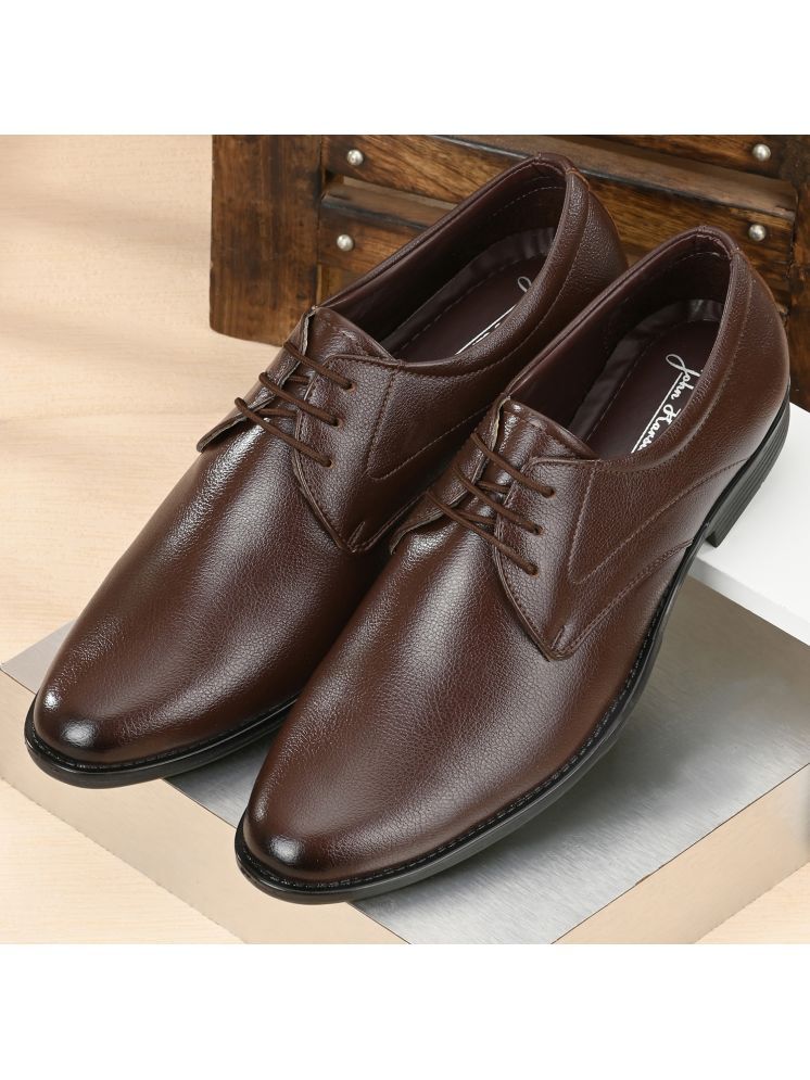     			John Karsun Brown Men's Derby Formal Shoes