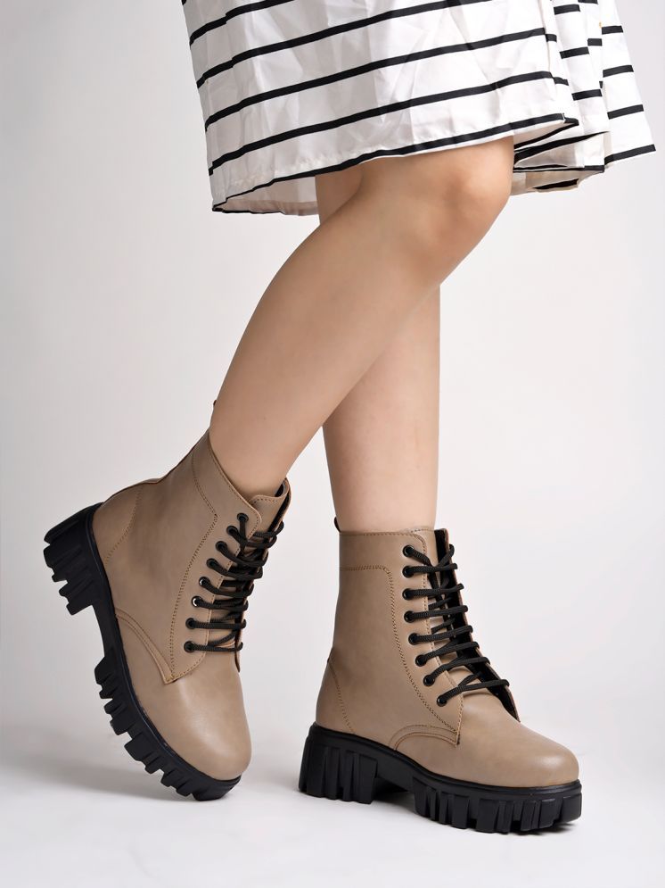     			Shoetopia - Tan Girl's Boots ( 1 Pair )