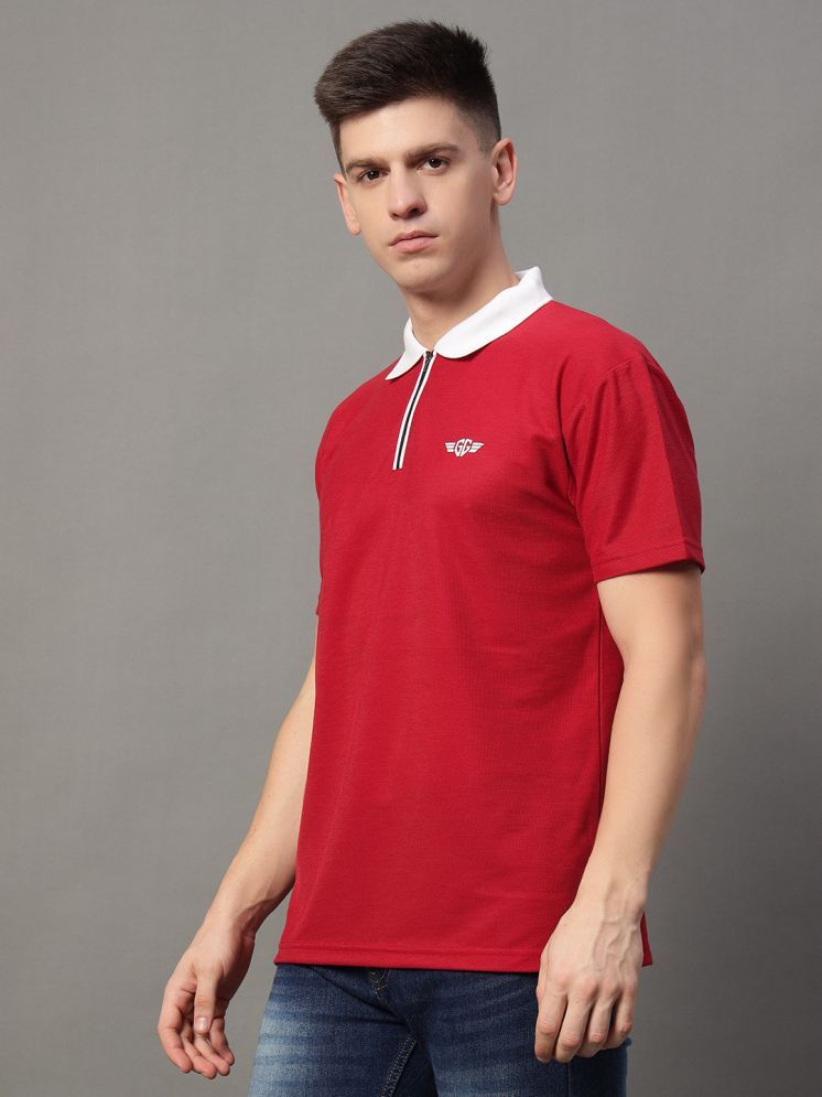     			GET GOLF Cotton Blend Regular Fit Solid Half Sleeves Men's Polo T Shirt - Maroon ( Pack of 1 )