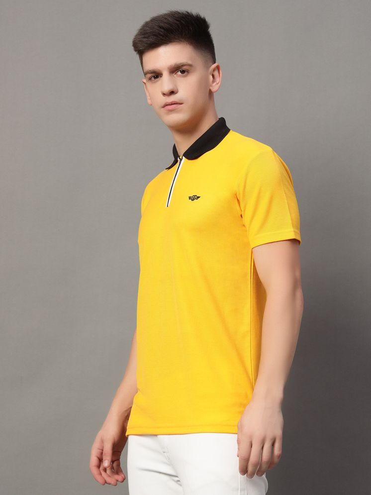     			GET GOLF Cotton Blend Regular Fit Solid Half Sleeves Men's Polo T Shirt - Yellow ( Pack of 1 )