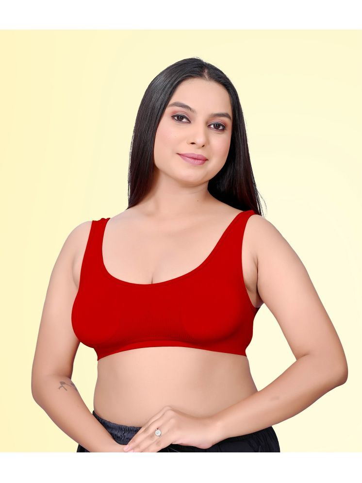     			HAYA Pack of 1 Polyester Non Padded Women's Bralette Bra ( Red ) Lamia Bralette D701