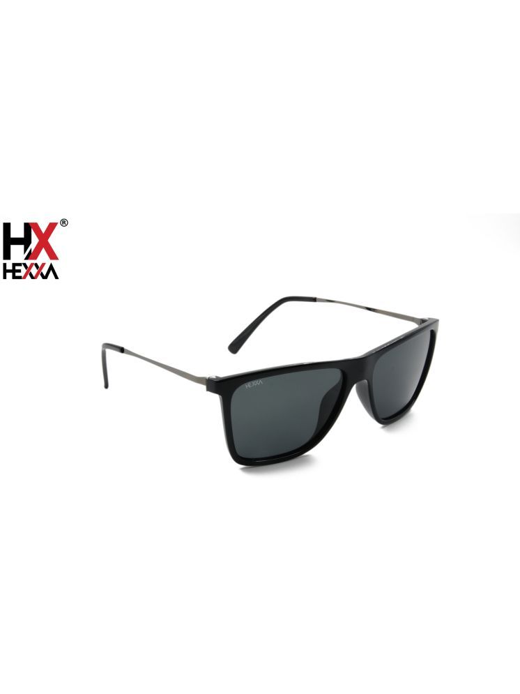     			Hexxa Black Rectangular Sunglasses ( Pack of 1 )