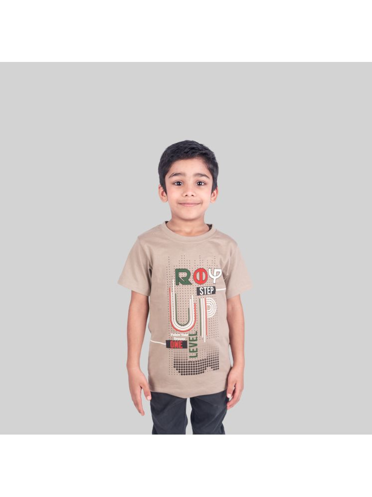     			Kidzee Kingdom Pack of 1 Boys Cotton T-Shirt ( Beige )