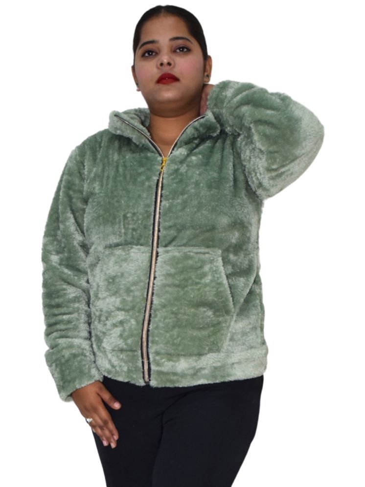     			Looks United - Faux Fur Green Jackets Pack of 1