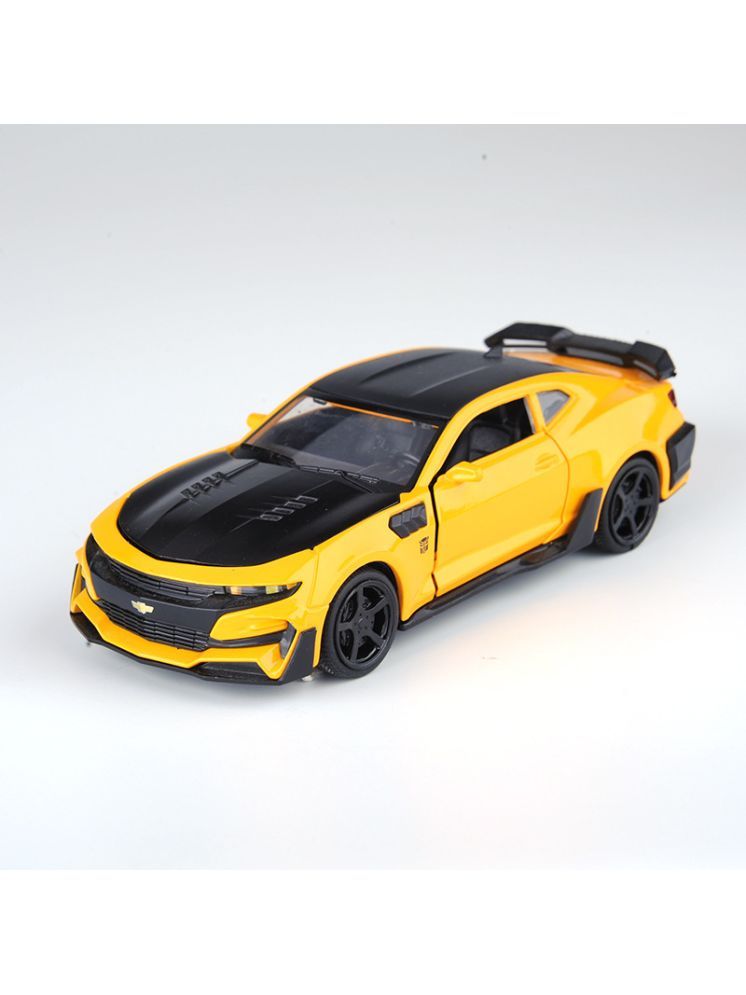     			PANSHUB 1:32 Bumble BEE Diecast Pullback Toy car Exclusive Diecast Alloy Metal Car with Doors Lights and Music Model Car for Boys and Girls