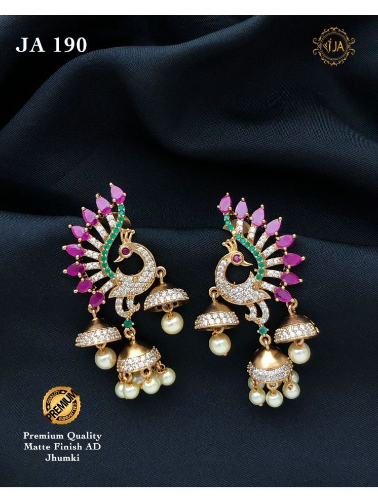     			ROFARWORD Gold Jhumki Earrings ( Pack of 1 )