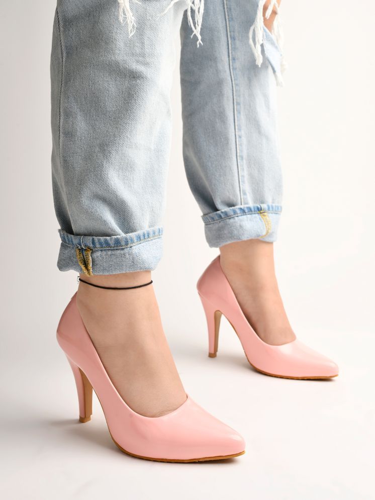     			Shoetopia High Heels Solid Patent Pink Pumps For Girls