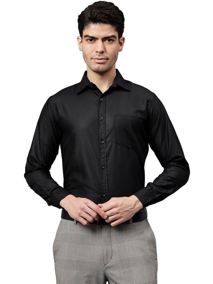     			UNI VIBE Cotton Blend Slim Fit Solids Full Sleeves Men's Casual Shirt - Black ( Pack of 1 )