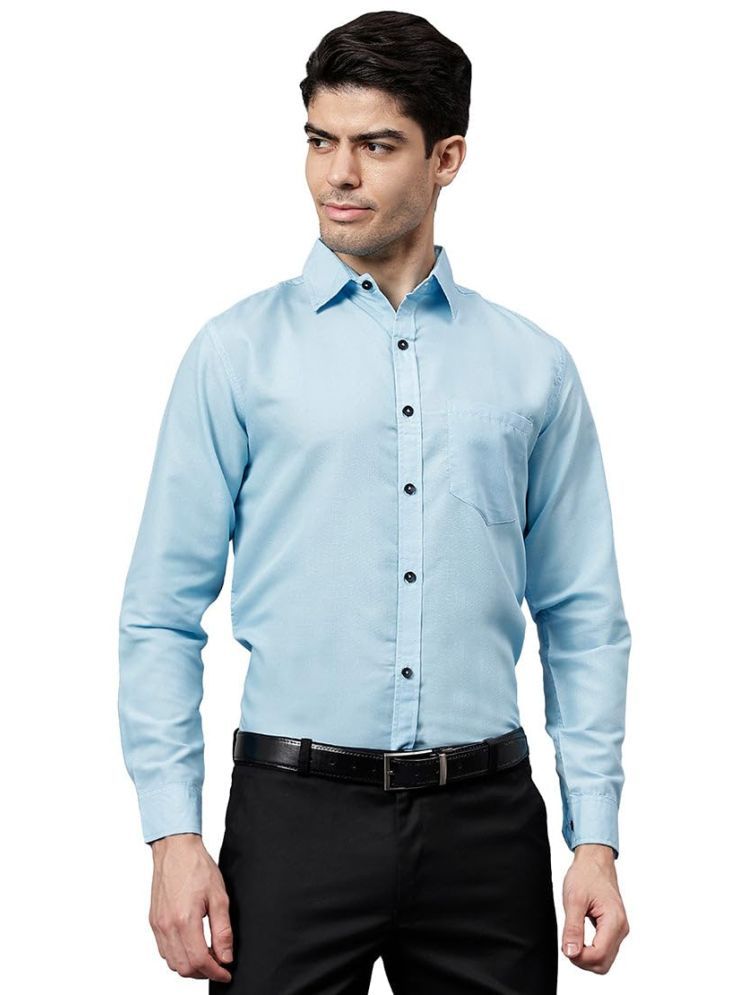     			UNI VIBE Cotton Blend Slim Fit Solids Full Sleeves Men's Casual Shirt - Blue ( Pack of 1 )