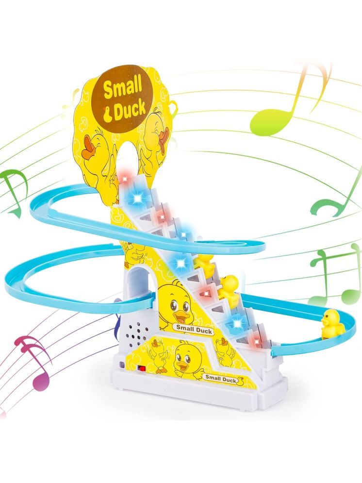     			Bluebell Duck Slide Toy Set, Funny Automatic Stair-Climbing Ducklings Cartoon Race Track Set Little Lovely Duck Slide Toy Escalator Toy