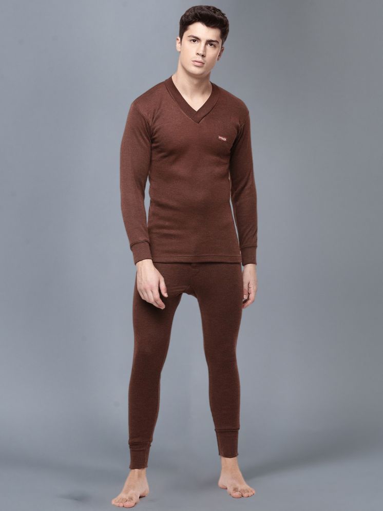     			Dollar Pack of 1 Cotton Blend Men's Thermal Sets ( Brown )