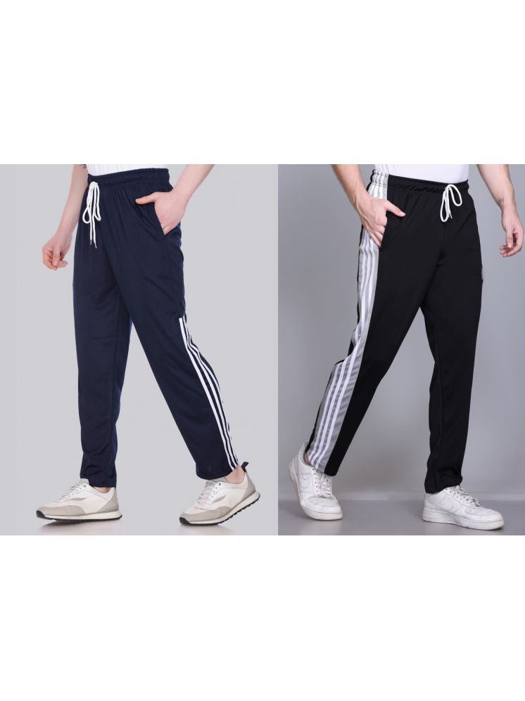     			HVBK Multicolor Polyester Men's Trackpants ( Pack of 2 )