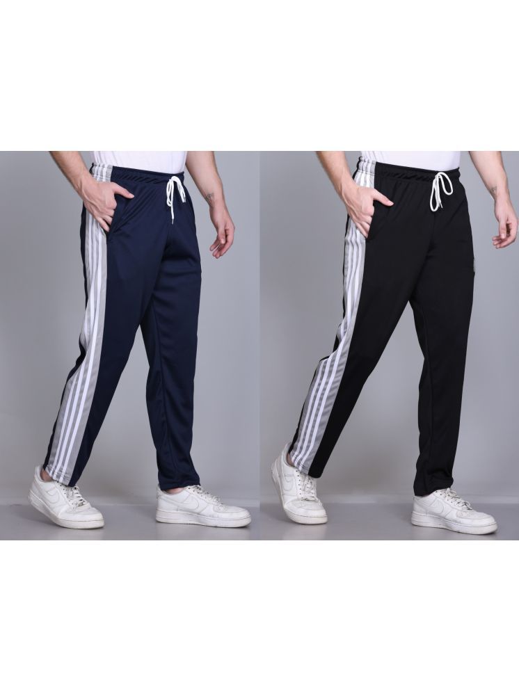     			HVBK Multicolor Polyester Men's Trackpants ( Pack of 2 )