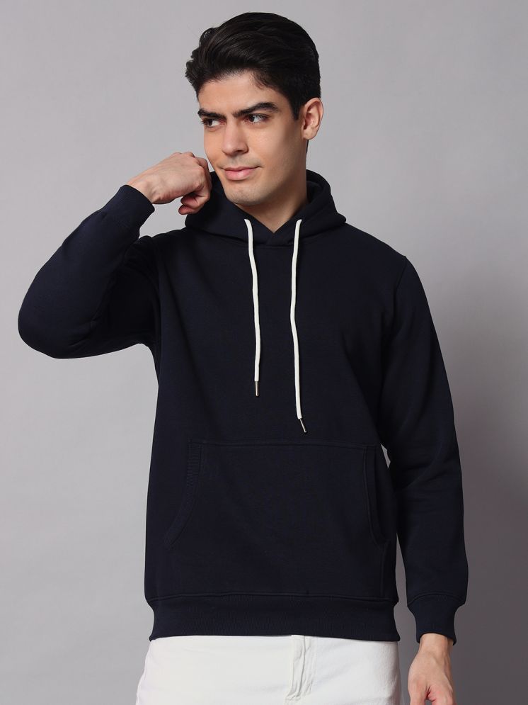     			OBAAN Fleece Hooded Men's Sweatshirt - Navy ( Pack of 1 )