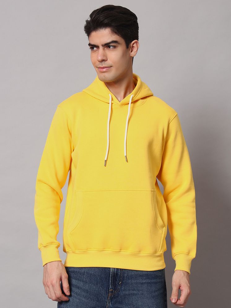     			OBAAN Fleece Hooded Men's Sweatshirt - Yellow ( Pack of 1 )