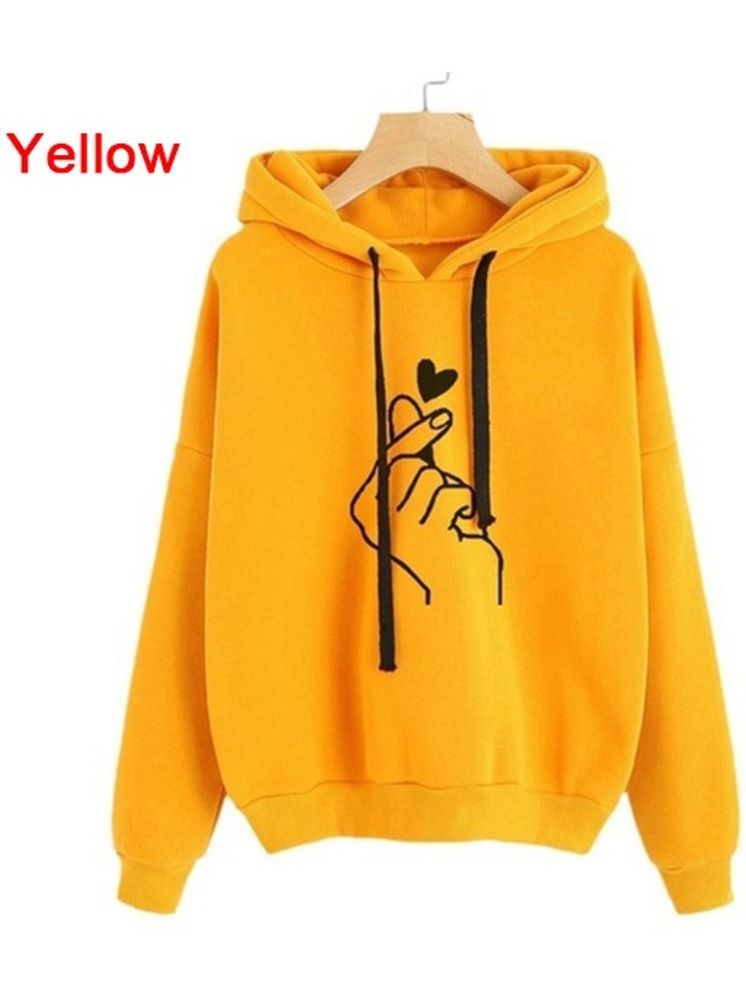     			RAABTA FASHIION Fleece Women's Hooded Sweatshirt ( Yellow )