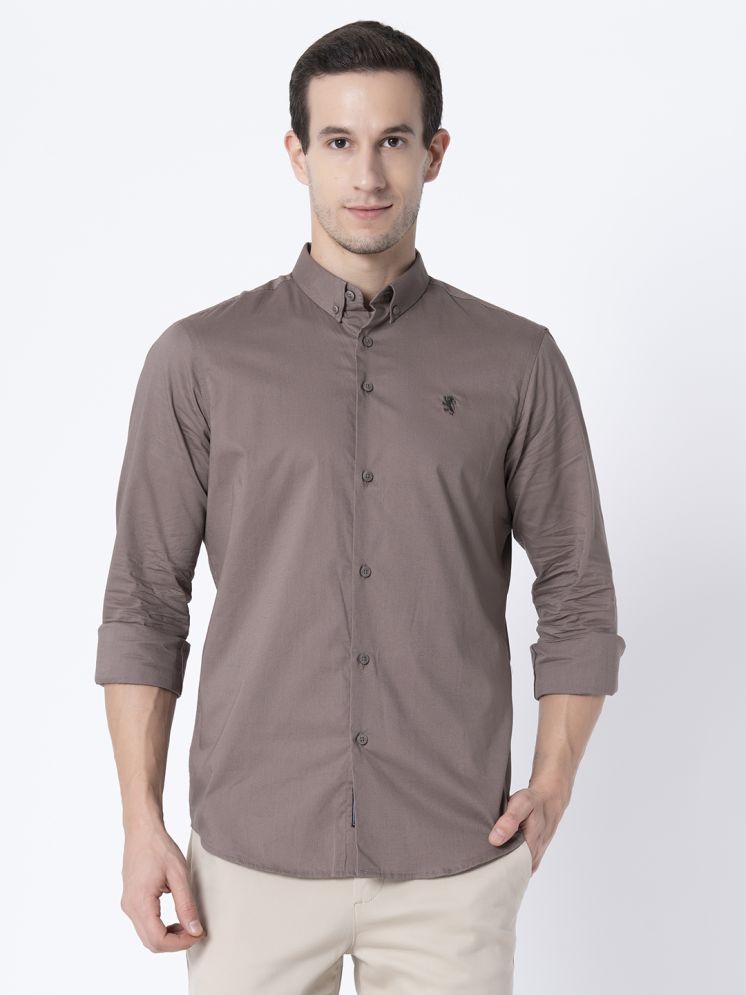     			Red Tape 100% Cotton Regular Fit Solids Full Sleeves Men's Casual Shirt - Brown ( Pack of 1 )