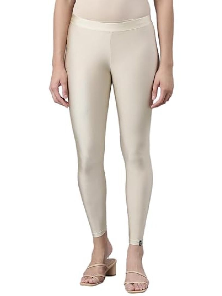     			Twin Birds - Off White Satin Women's Leggings ( Pack of 1 )