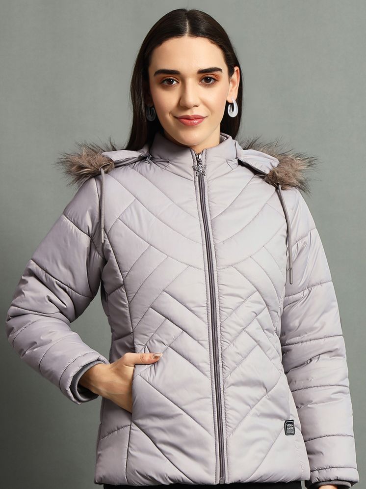     			VERO AMORE - Polyester Grey Bomber Jackets