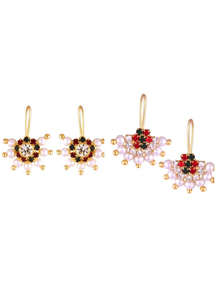     			VIVASTRI Multi Color Drop Earrings ( Pack of 2 )