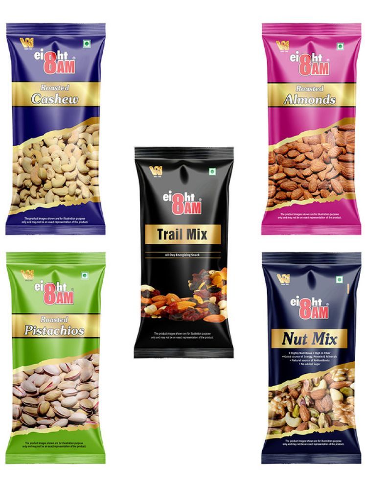     			8AM Mixed Nuts 180g(Almond, Cashew, Pistachio,Trail Mix,Nut Mix) Pack of 5