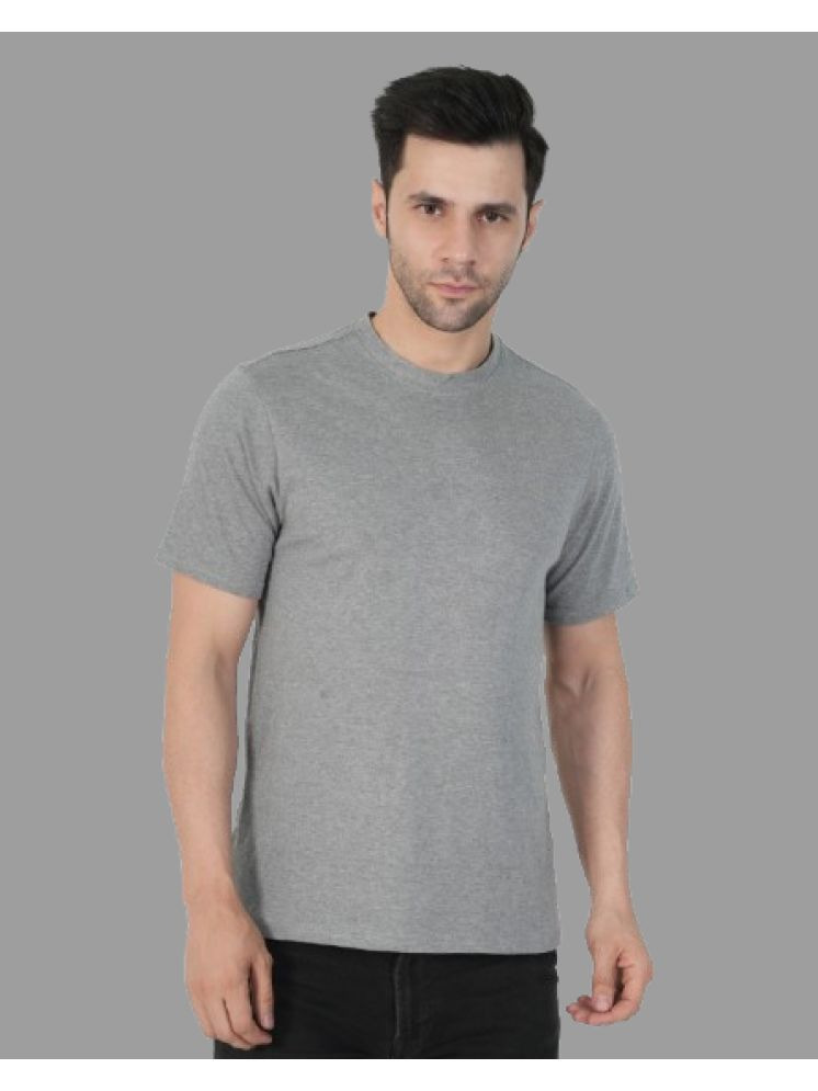     			CALTUS FASHION Cotton Regular Fit Solid Half Sleeves Men's Round T-Shirt - Grey ( Pack of 1 )